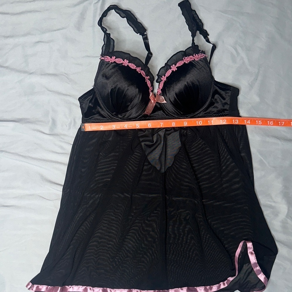 Black and Pink Women's Sheer Lingerie - Picture 8 of 9
